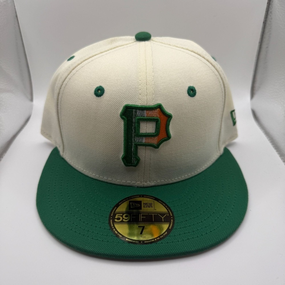 New Era‎ 59Fifty Pittsburgh Pirates Cream/Green Colorpack Fitted Hat Size 7